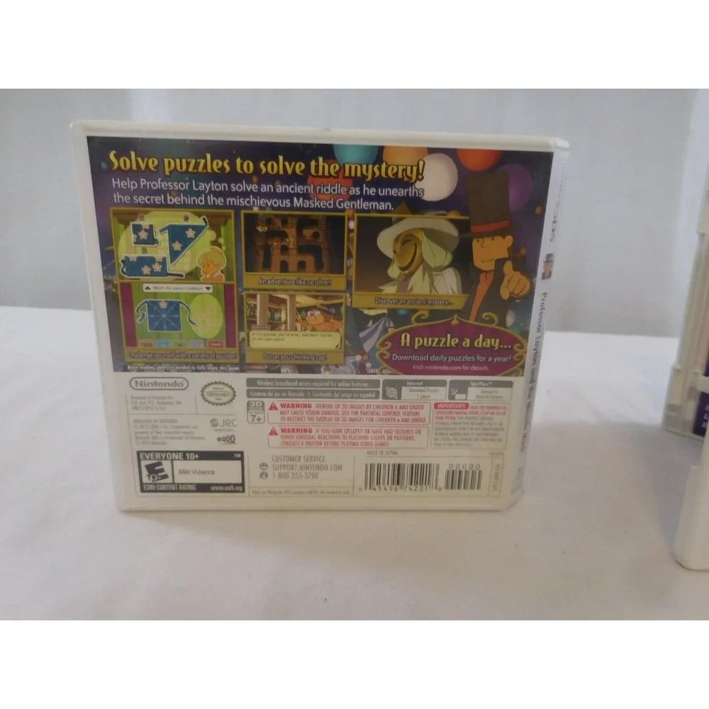 Professor Layton and the Miracle Mask (Nintendo 3DS, 2012) Complete + Monster Hi